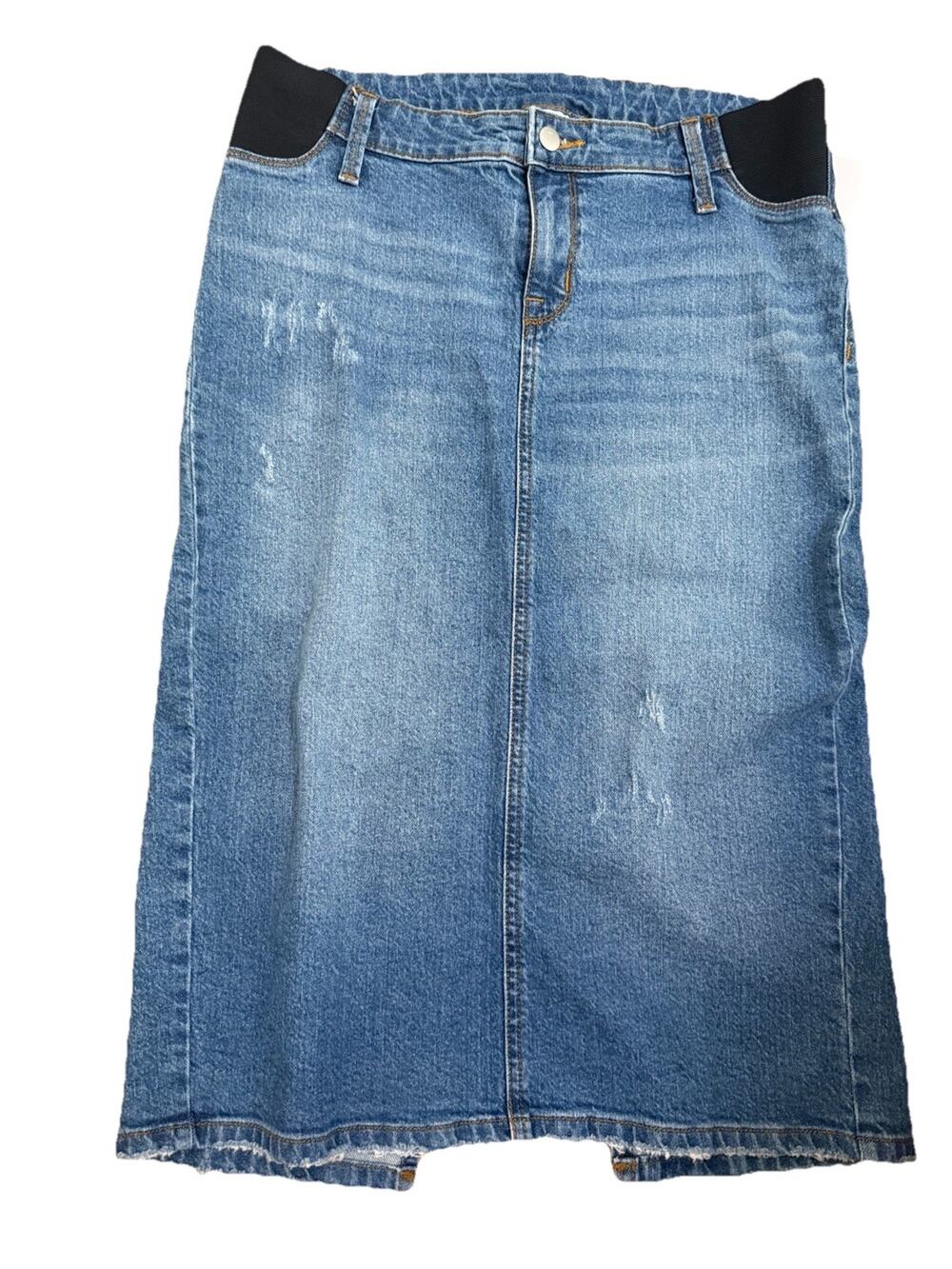 NWT ISABEL Women’s Maternity Denim Comfort Stretch Straight Midi Skirt Size 4